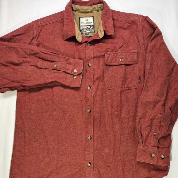 Legendary Whitetails Other - Legendary Whitetails Buck Camp Shirt Men's Large Rust Red Flannel Button Front
